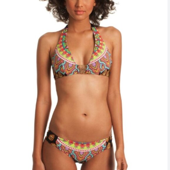 Trina Turk Moroccan Medallion Halter Bikini Top - Picture 1 of 7